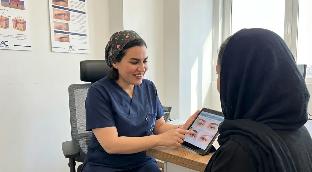 عکس مشاور کلینیک آرمو در حال مشاوره دادن