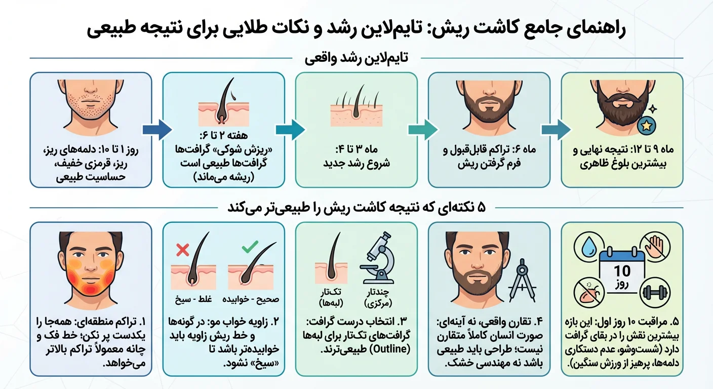 اینفوگرافیک تایم لاین رشد ریش