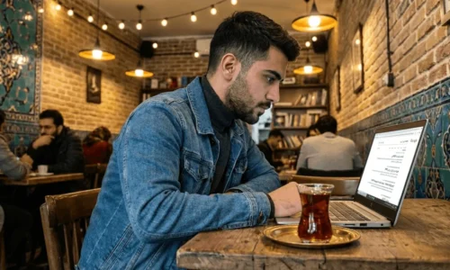 عکس یک مرد که در مورد تعداد جلسات پی آر پی مو تحقیق میکنه