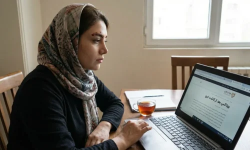 یک خانم که در حال تحقیق درباره بوتاکس بعد از کاشت ابرو