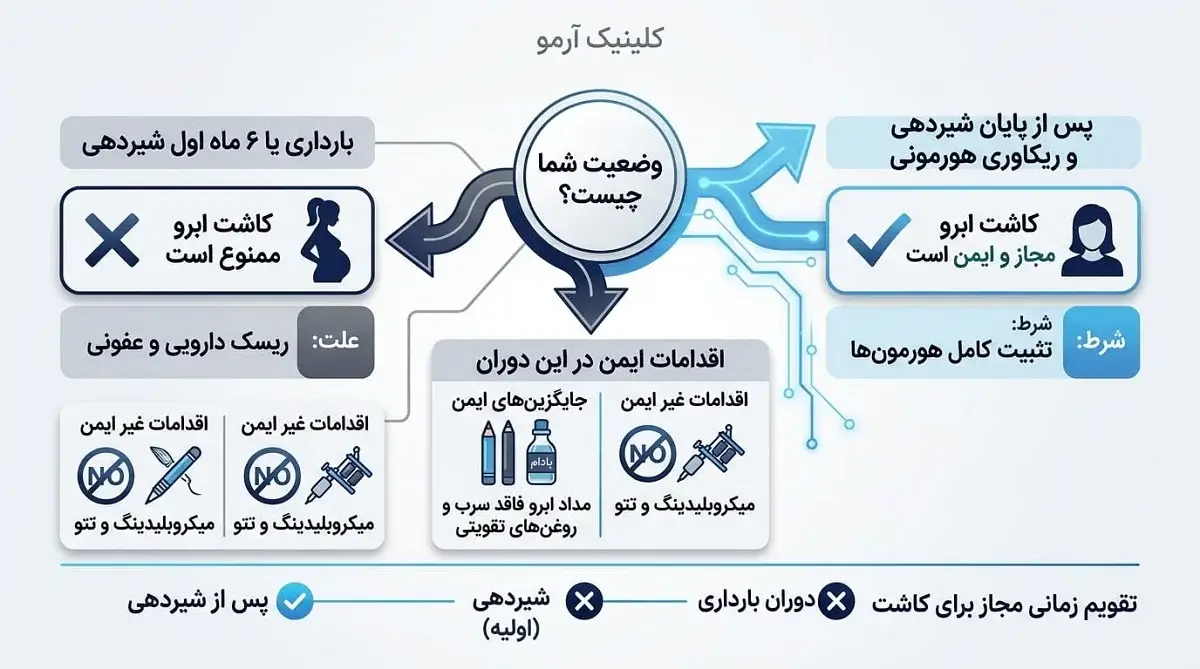 اینفوگرافیک راهنمای جامع کاشت ابرو در دوران بارداری